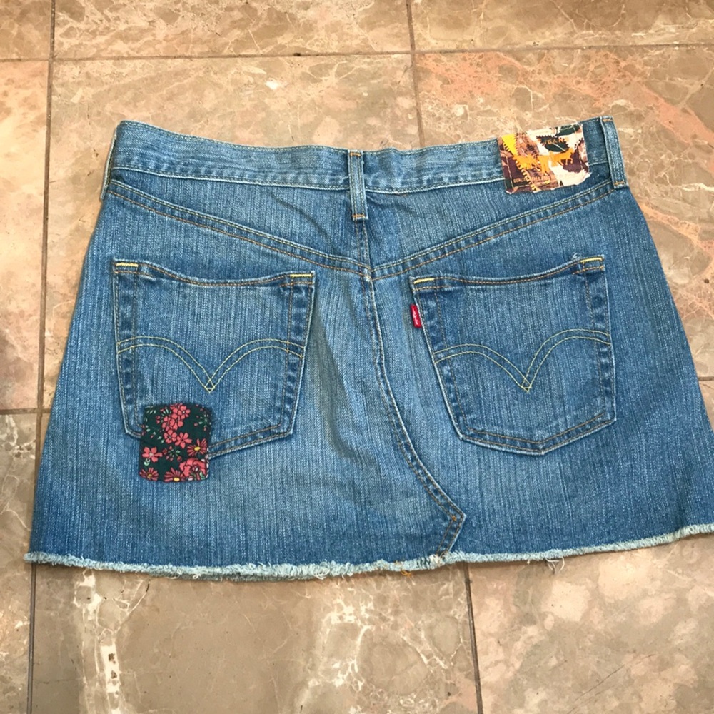 Levi’s Patchwork Denim Button Fly Mini Skirt - image 4